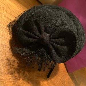 ModCloth Black Polka dot Lace Fascinator